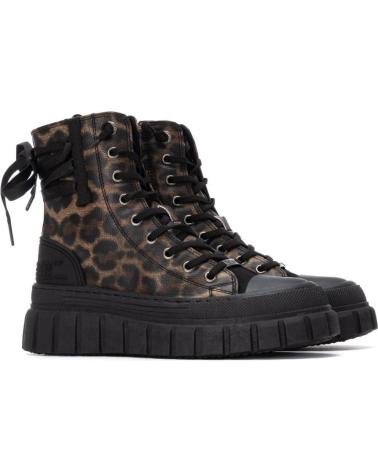 BOTAS REFRESH 173077 CAMEL COM ESTAMPADO ANIMAL E PLATAFORMA CAMEL
