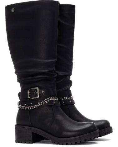 BOTAS REFRESH 173248 PRETAS COM CORRENTE E FIVELA NEGRO