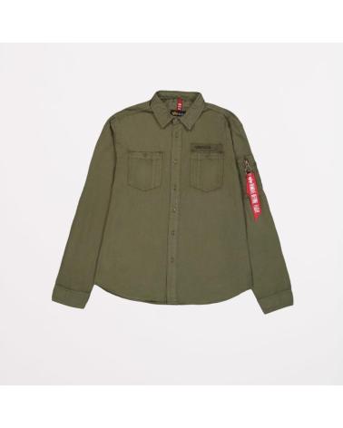 ALPHA INDUSTRIES AIR FORCE EMB SHIRT GREEN DRKOLI DRKOLIV DRKOLIV