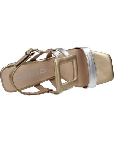 DIBIA SANDALIAS DIBIA 14507D CON TACÓN BLOQUE Y DETALLE GEOMÉTRICO PLATA