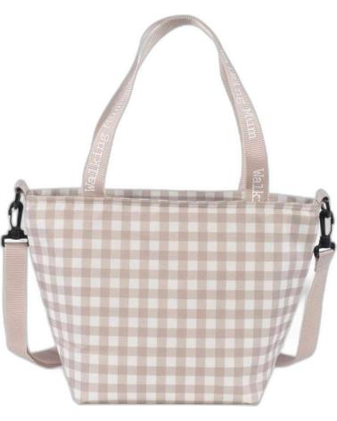 WALKING MUM BABY SHOULDER BAG - BEIGE CHECKERED DESIGN BEIGE
