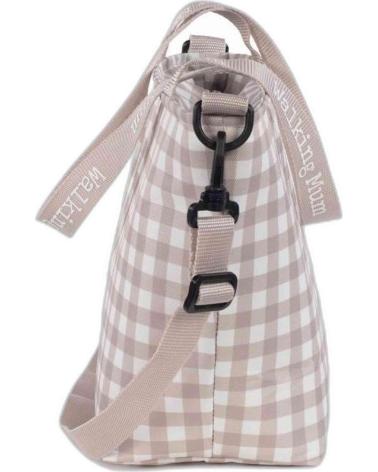 WALKING MUM BABY SHOULDER BAG - BEIGE CHECKERED DESIGN BEIGE