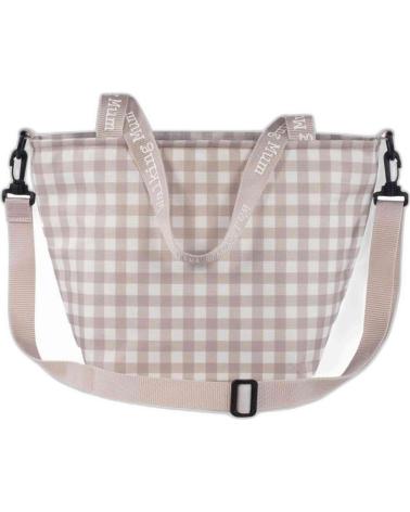 WALKING MUM BABY SHOULDER BAG - BEIGE CHECKERED DESIGN BEIGE