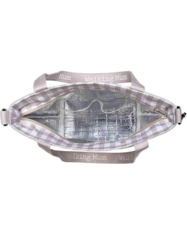 WALKING MUM BABY SHOULDER BAG - BEIGE CHECKERED DESIGN BEIGE