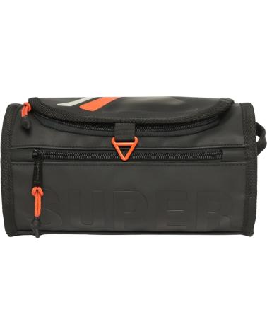 NECESER SUPERDRY BARREL EN NEGRO CON DETALLES NARANJA NAN