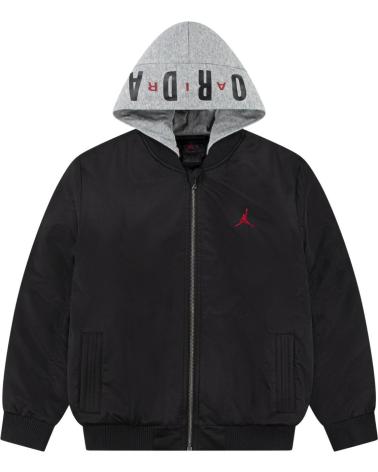 CHAQUETA BOMBER REVERSIBLE JORDAN NEGRA CON CAPUCHA GRIS NAN