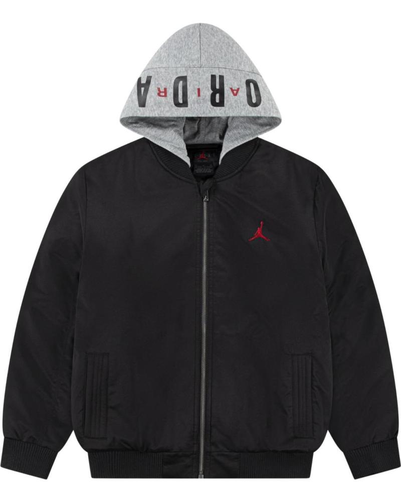 CHAQUETA BOMBER REVERSIBLE JORDAN NEGRA CON CAPUCHA GRIS NAN