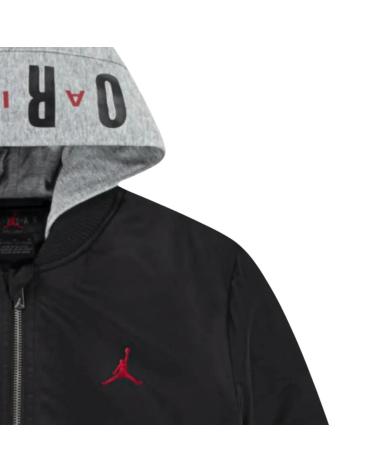 CHAQUETA BOMBER REVERSIBLE JORDAN NEGRA CON CAPUCHA GRIS NAN