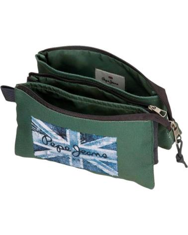 PEPE JEANS GREEN TOILETRY BAG WITH UNION JACK DESIGN NAN