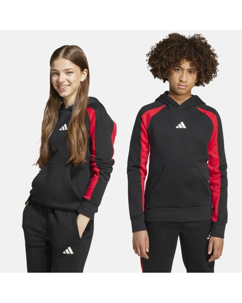 SWEAT À CAPUCHE ADIDAS NOIR ET ROUGE POUR FILLE NAN