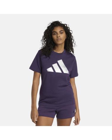 ADIDAS PURPLE SHORT SLEEVE T-SHIRT WITH LOGO FOR WOMEN NAN
