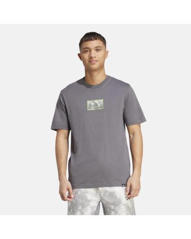 T-SHIRT ADIDAS A MANICHE CORTE GRIGIA CON GRAFICA CENTRALE NAN