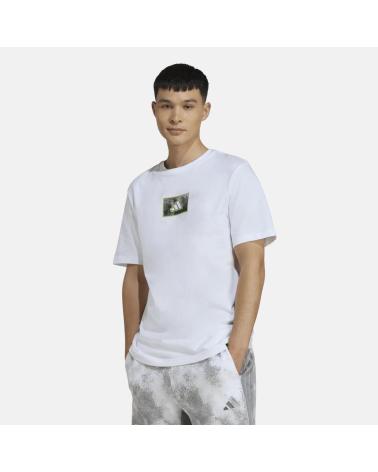 T-SHIRT ADIDAS A MANICHE CORTE BIANCA CON STAMPA FRONTALE NAN