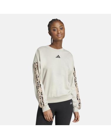 FELPA ADIDAS DA DONNA CON MANICHE STAMPATE - CREMA NAN