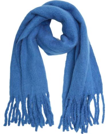 BUFANDA YERSE LISA DE LANA SUAVE, COLOR AZUL ELÉCTRICO NAN