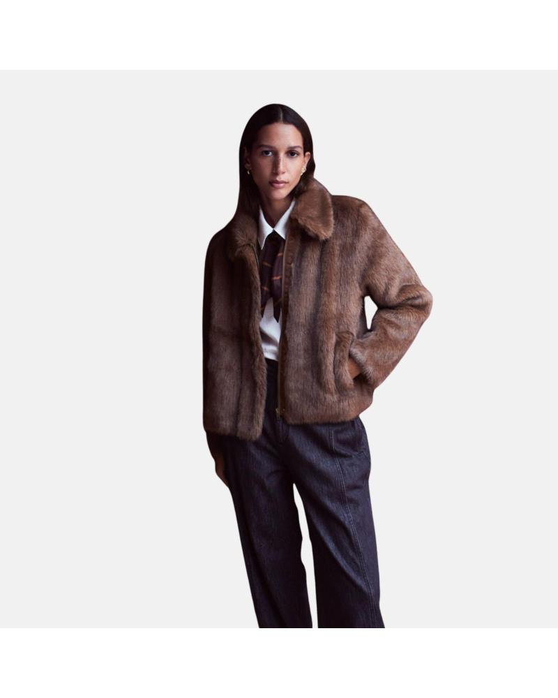 CHAQUETA CORTA DE PELO SINTÉTICO YERSE NAN