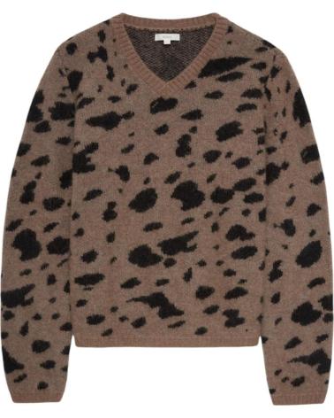 JERSEY DE PUNTO YERSE CON ESTAMPADO ABSTRACTO MARRÓN NAN