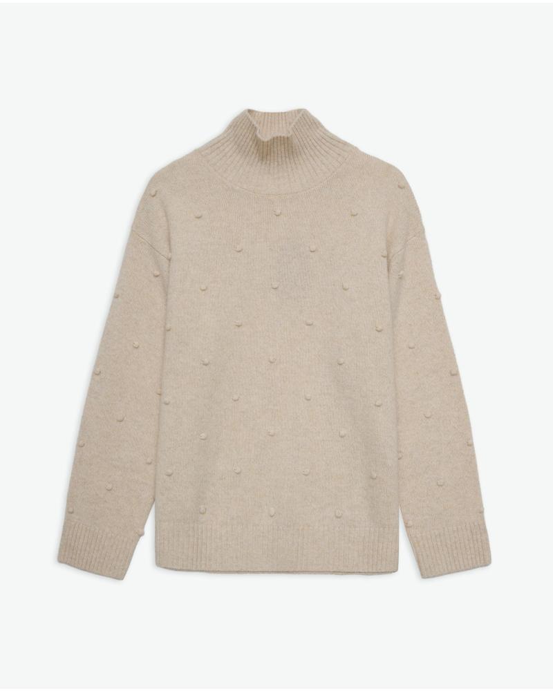 CAMISOLA DE GOLA ALTA YERSE EM TOM NATURAL NAN