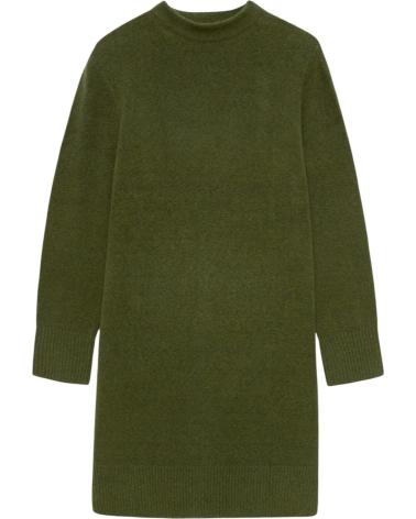YERSE DARK GREEN LONG-SLEEVED CASUAL DRESS NAN