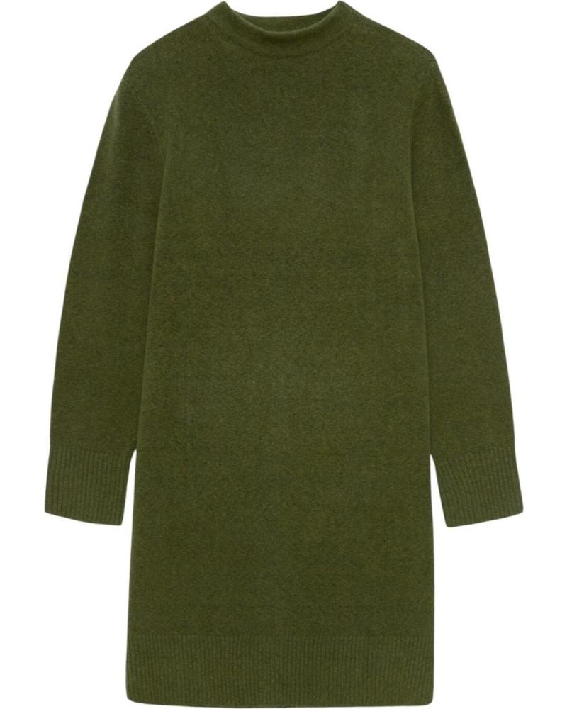 YERSE DARK GREEN LONG-SLEEVED CASUAL DRESS NAN