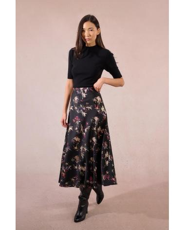 FALDA NEGRA MOLLY BRACKEN TW149DN ESTAMPADO FLORAL NEGRO