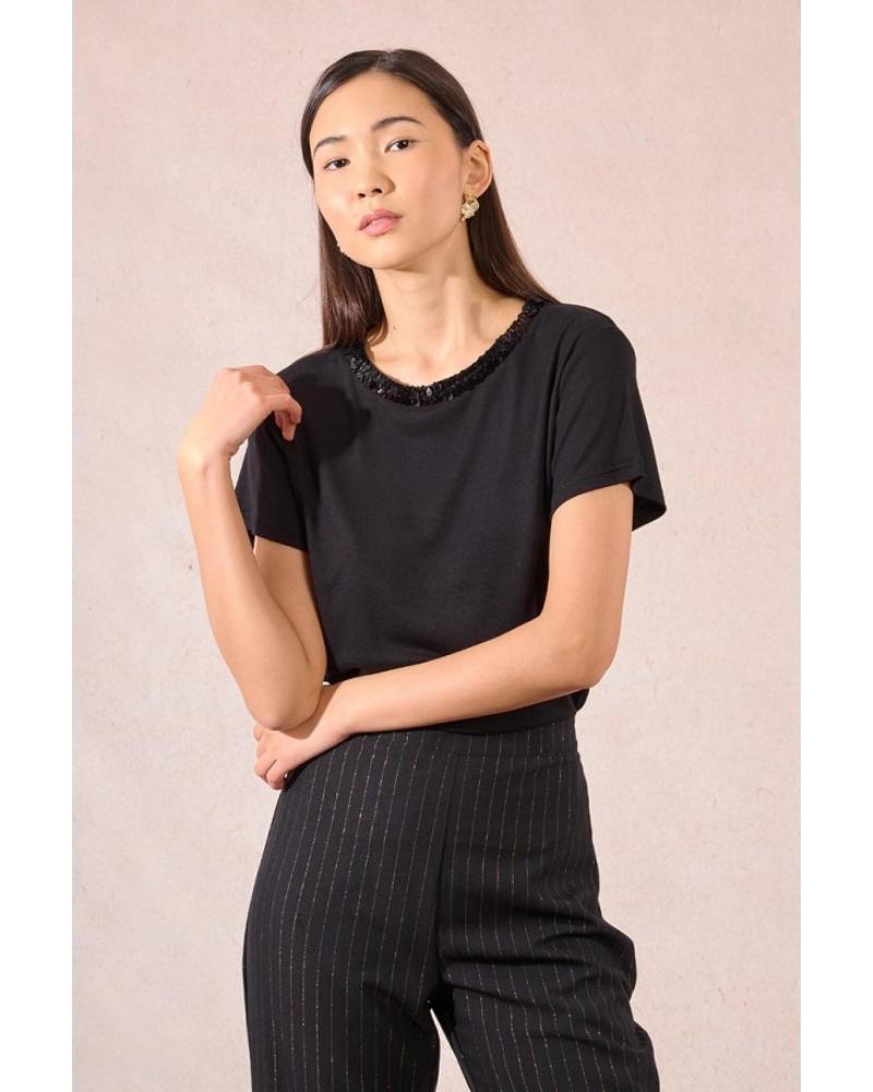 MOLLY BRACKEN BLACK T-SHIRT MODEL TF118DN NEGRO