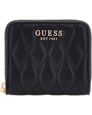 GUESS JEANS QUILTED WALLET SWQG8122137 BLACK NEGRO