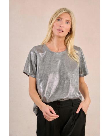 CAMISETA MOLLY BRACKEN GW09DN GRIS EFECTO METALIZADO GRIS