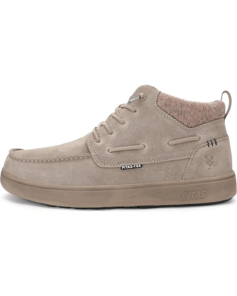 WALK IN PITAS KENT: WASSERABWEISENDER SPALTLEDER-STIEFEL MIT MEMBRAN, BEIGE BEIGE
