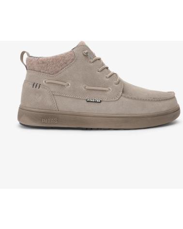 WALK IN PITAS KENT: WASSERABWEISENDER SPALTLEDER-STIEFEL MIT MEMBRAN, BEIGE BEIGE