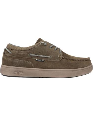 WALK IN PITAS DAKOTA: SAPATOS NÁUTICOS DE CAMURÇA HIDROREPELENTE CÁQUI KAKI