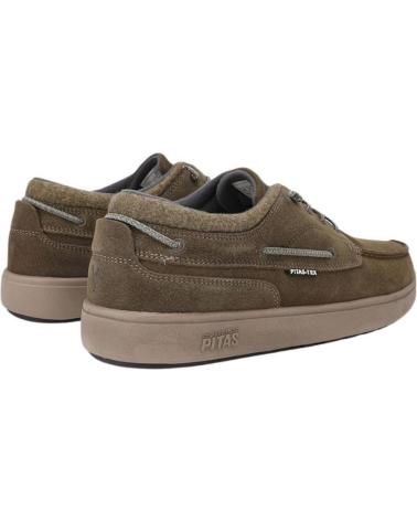 WALK IN PITAS DAKOTA: SAPATOS NÁUTICOS DE CAMURÇA HIDROREPELENTE CÁQUI KAKI