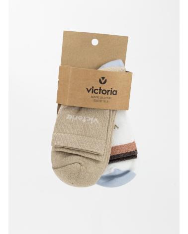 VICTORIA SHORT LUREX COTTON SOCKS BEIGE BEIGE