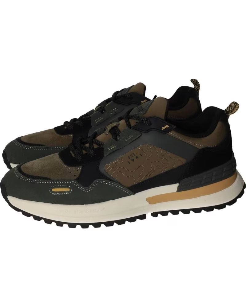 JEEP ZAPATILLAS JM52080 HOMBRE NEGRO-KAKI NEGRO