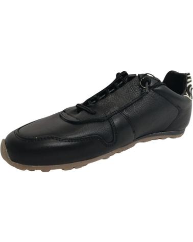 CETTI 1379 BLACK LEATHER CASUAL SNEAKERS NEGRO
