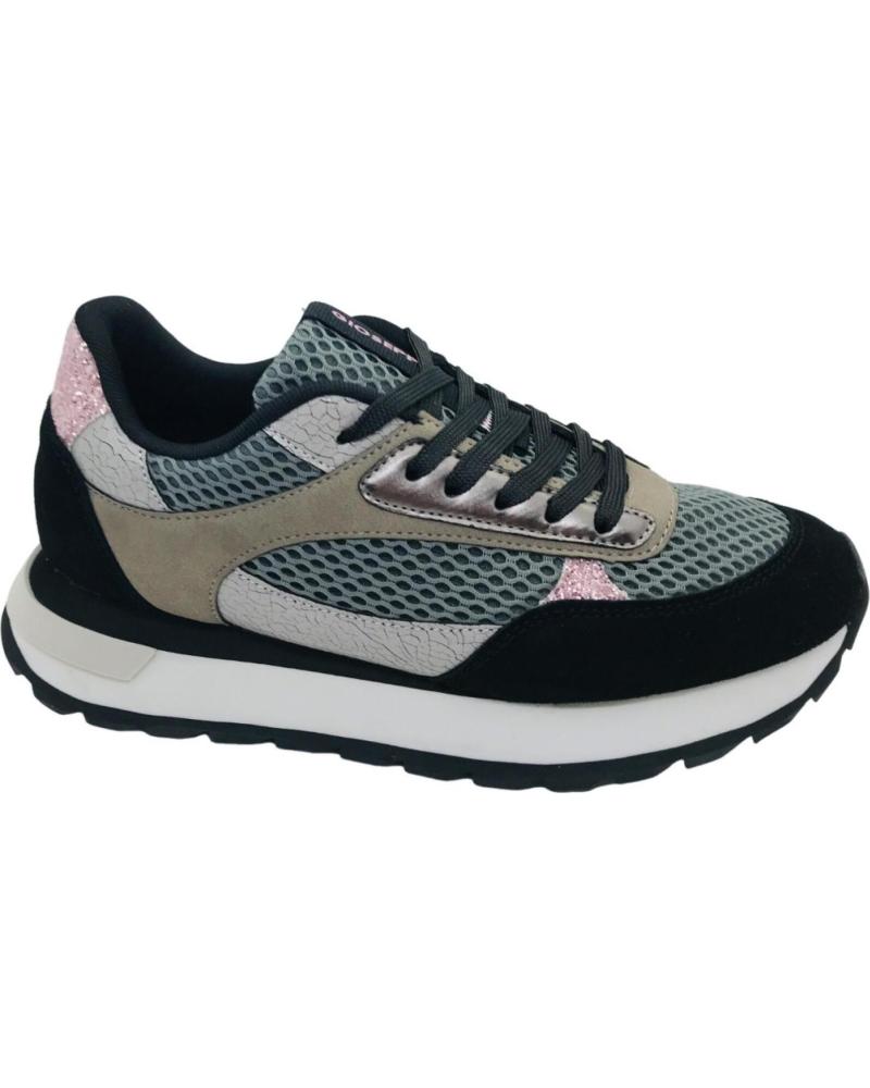 GIOSEPPO FUNKLEY 76494 : BASKETS DÉCONTRACTÉES NOIRES AVEC DÉTAILS GRIS ET ROSES NEGRO