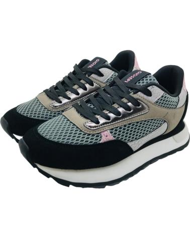 GIOSEPPO FUNKLEY 76494 : BASKETS DÉCONTRACTÉES NOIRES AVEC DÉTAILS GRIS ET ROSES NEGRO