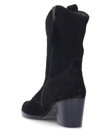 YOWAS 1370 SUEDE WESTERN BOOTS IN BLACK AFELPADONEGRO
