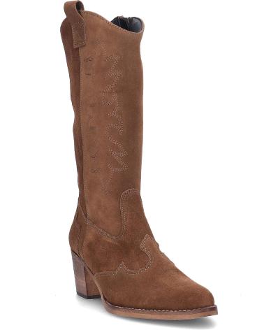 BOTTES TEXANES HAUTES YOWAS 1371 EN DAIM VELOUTÉ COULEUR CHÊNE AFELPADOROBLE