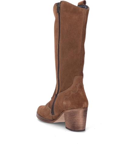 BOTTES TEXANES HAUTES YOWAS 1371 EN DAIM VELOUTÉ COULEUR CHÊNE AFELPADOROBLE