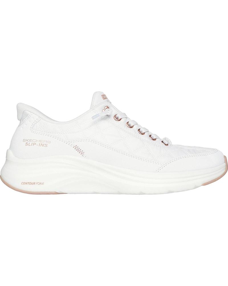 SKECHERS SLIP-INS GOLDEN HOUR 150413 WEISS ROSÉGOLD FÜR DAMEN BLANCO