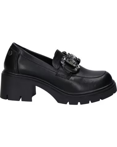 MOCASSINO XTI 143106 NERO CON TACCO BLOCCO E CATENA DECORATIVA NEGRO