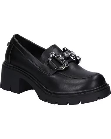 MOCASSINO XTI 143106 NERO CON TACCO BLOCCO E CATENA DECORATIVA NEGRO
