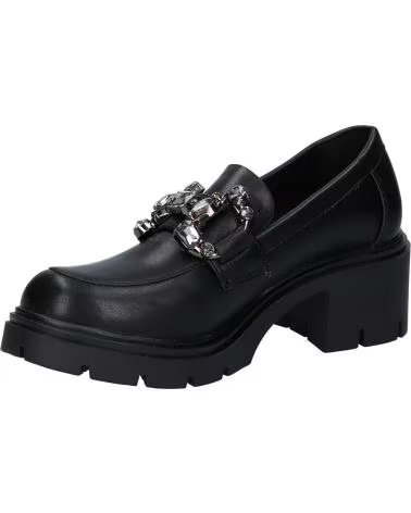 MOCASSINO XTI 143106 NERO CON TACCO BLOCCO E CATENA DECORATIVA NEGRO