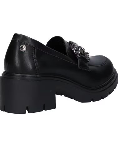MOCASSINO XTI 143106 NERO CON TACCO BLOCCO E CATENA DECORATIVA NEGRO