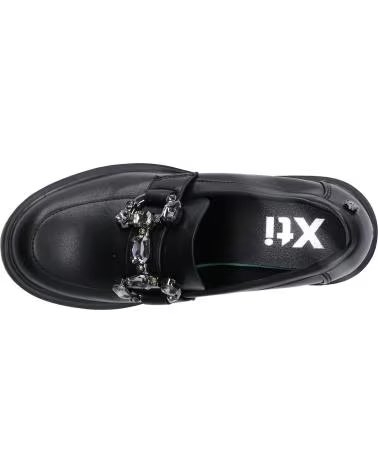 MOCASSINO XTI 143106 NERO CON TACCO BLOCCO E CATENA DECORATIVA NEGRO