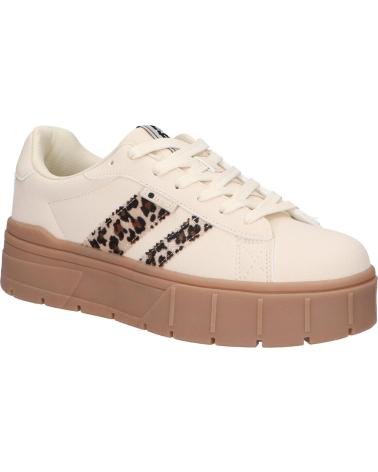 REFRESH SNEAKER 173107 C BEIGE MIT PROFILSOHLE UND ANIMAL-PRINT-DETAILS BEIGE
