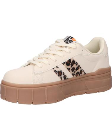 REFRESH SNEAKER 173107 C BEIGE MIT PROFILSOHLE UND ANIMAL-PRINT-DETAILS BEIGE