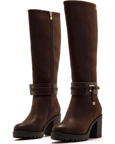 HOHER STIEFEL MARIA MARE 63618 BRAUN MIT SCHNALLE UND ABSATZ MARRóN