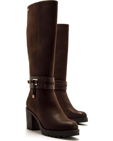 HOHER STIEFEL MARIA MARE 63618 BRAUN MIT SCHNALLE UND ABSATZ MARRóN